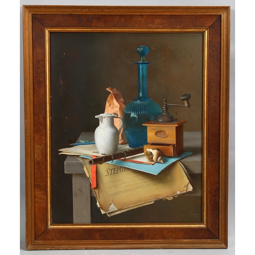 661 - Gerald Norden, still life, oil on board, signed, 50cm x 40cm, framed