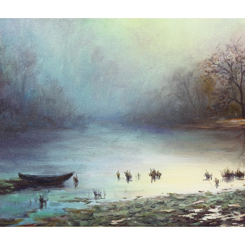 662 - Contemporary Russian School, river landscape, oil on canvas, signed, 50cm x 68cm, framed