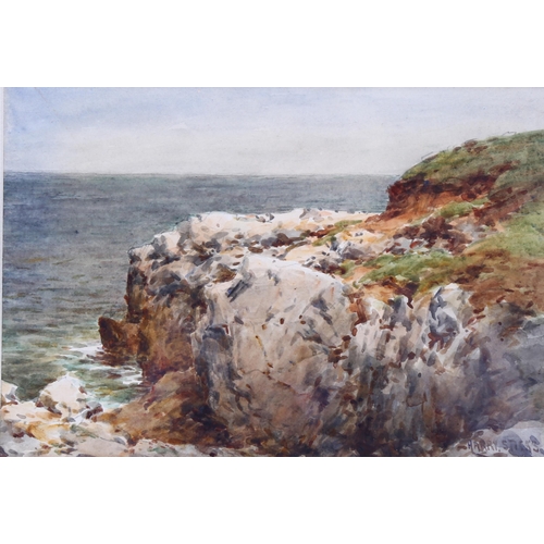 666 - Harry Sticks (1867 - 1938), coastal view, watercolour, signed, 18cm x 26cm, framed