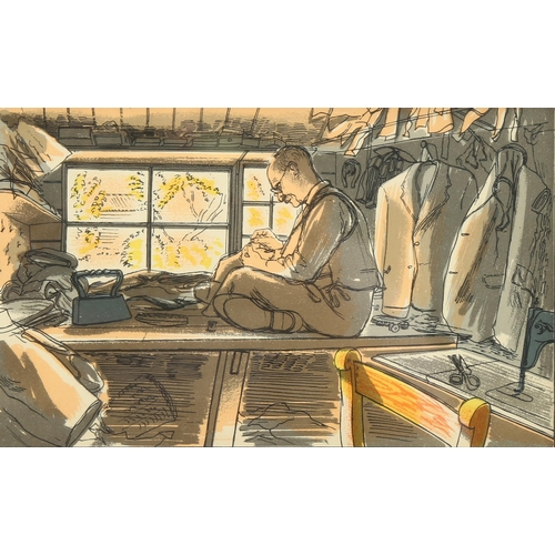 667 - Edward Bawden (1903 - 1989), the tailor/the butcher, colour lithograph, published by Curwen Press 19... 