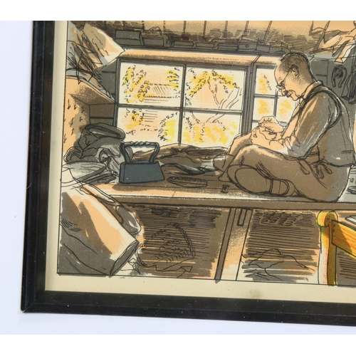 667 - Edward Bawden (1903 - 1989), the tailor/the butcher, colour lithograph, published by Curwen Press 19... 