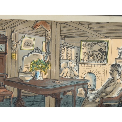 668 - Edward Bawden (1903 - 1989), Sunday evening/the agricultural repair shop, colour lithograph, publish... 