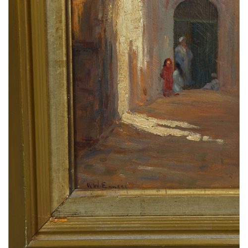 675 - Augustus William Enness (1876 - 1948), street scene in Marrakesh, oil on board, signed and dated 191... 