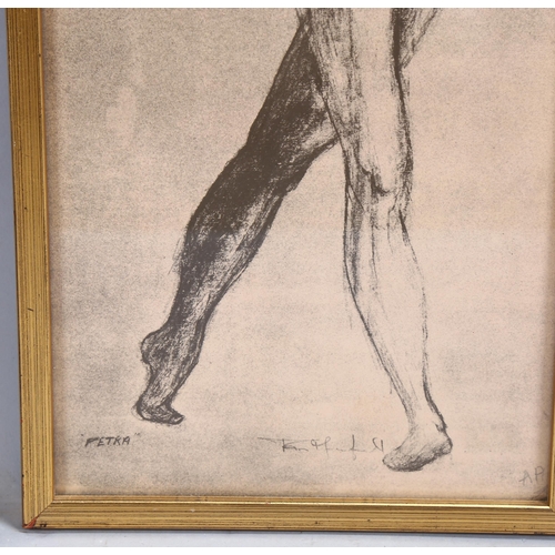 686 - Tom Merrifield (born 1932), study of a dancer, lithograph, signed in pencil, 58cm x 22cm, framed