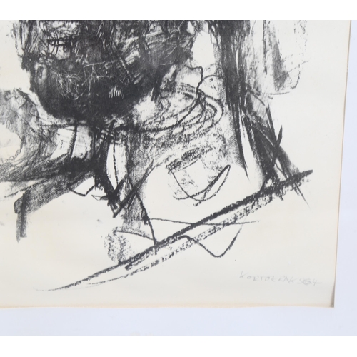 689 - Rudolf Kortokraks (born 1929), head study, lithograph signed in pencil, 65cm x 42cm, framed