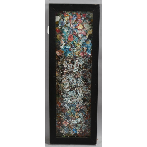 709 - Rebecca Coles, mixed media cabinet composition, overall frame dimensions 25cm x 73cm