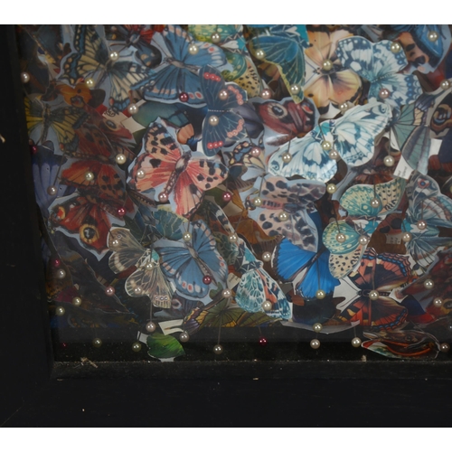 709 - Rebecca Coles, mixed media cabinet composition, overall frame dimensions 25cm x 73cm