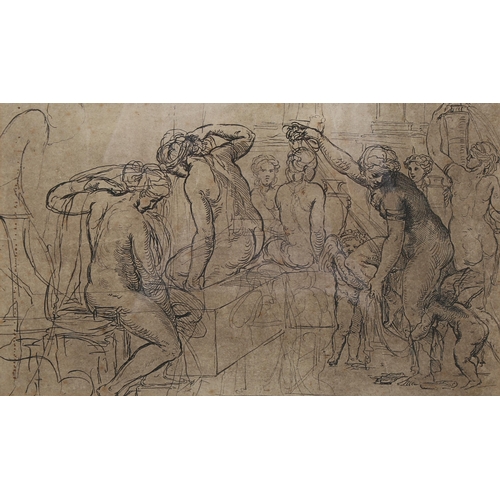 724 - **DESCRIPTION AMENDMENT** Old Master style *etching/aquatint* Classical sketch, unsigned, 24cm x 40c... 