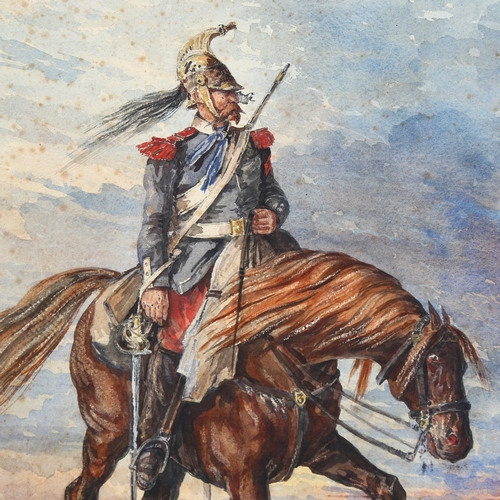 740 - 19th century French School, portrait of a Franco Prussian War Cavalry Officer, dated 1871, 51cm x 36... 