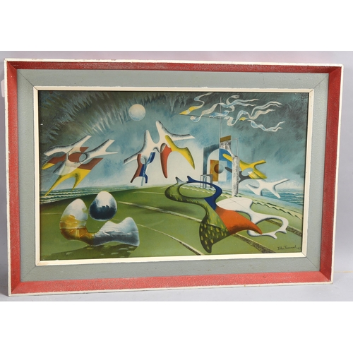 746 - After John Tunnard, Holiday, mid-20th century colour print, in original frame, overall frame dimensi... 