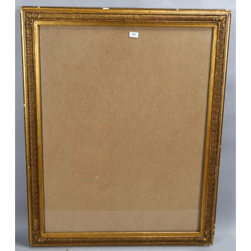 755 - A large 19th century gilt-gesso frame, inside measurement 74cm x 96cm