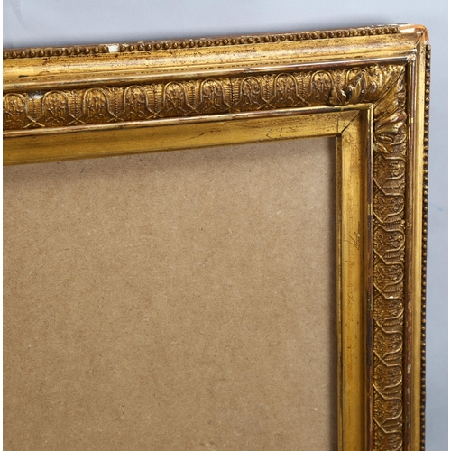 755 - A large 19th century gilt-gesso frame, inside measurement 74cm x 96cm