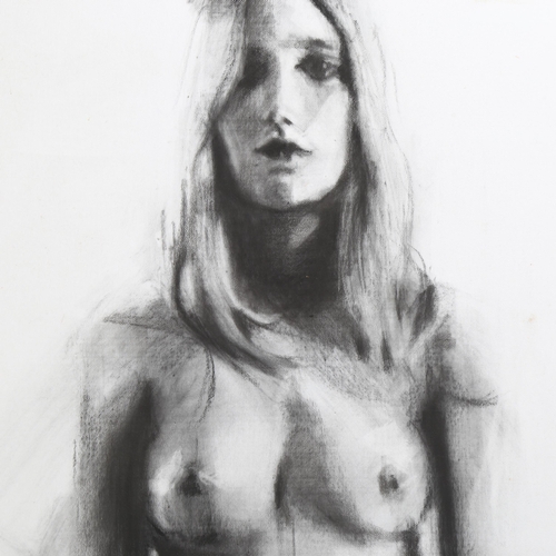 758 - R Lochart, nude life study, oil on canvas, signed, 120cm x 100cm, unframed