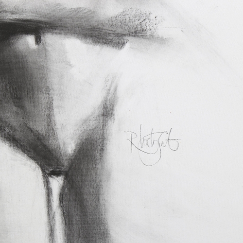 758 - R Lochart, nude life study, oil on canvas, signed, 120cm x 100cm, unframed