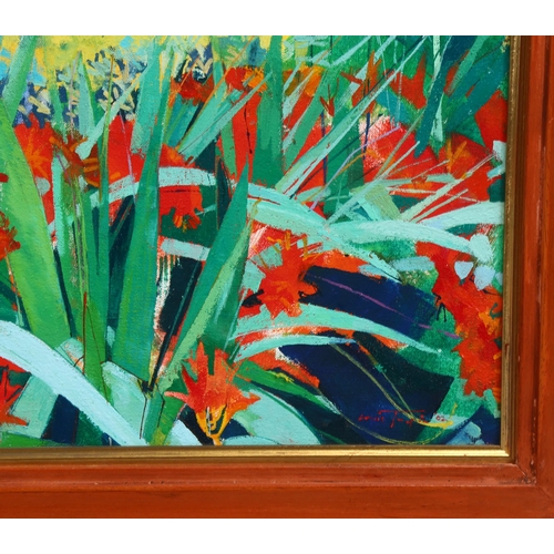 771 - Louis Turpin (born 1947), flower gardens, oil on canvas, signed and dated '02, 34cm x 28cm, framed