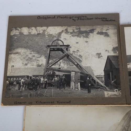 124 - 3 original photographs depicting the start of the Channel Tunnel, late 19th century, by Lambert of F... 