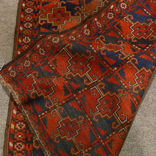 164 - A Beshir, Turkmenistan rug, circa early 20th century, 267 x 109cm