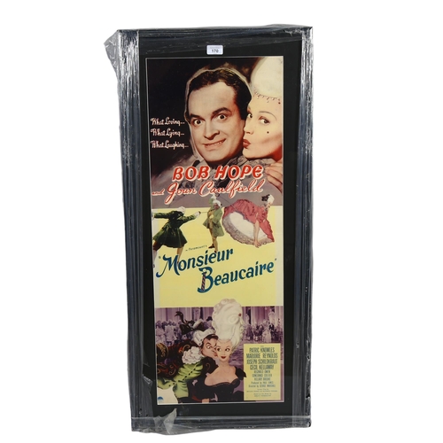 170 - Monsieur Beaucaire (1946), original framed film poster, starring Bob Hope, frame size 102 x 46.5cm