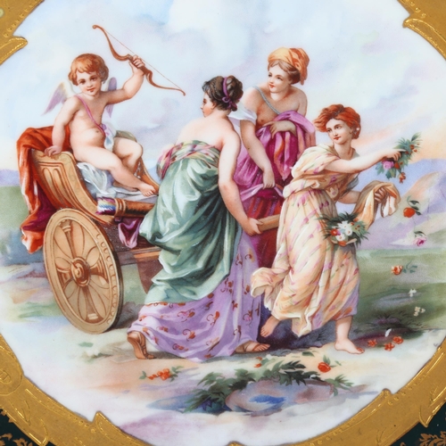 187 - A Vienna porcelain charger with Classical painted panel, diameter 33cm