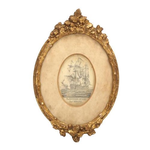 191 - A marine ivory scrimshaw picture titled 