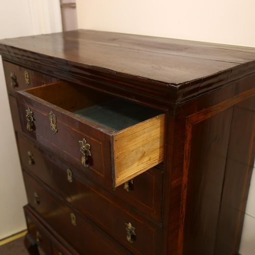 193 - A George III walnut chest on stand raised on cabriole legs, width 94cm, height 127cm