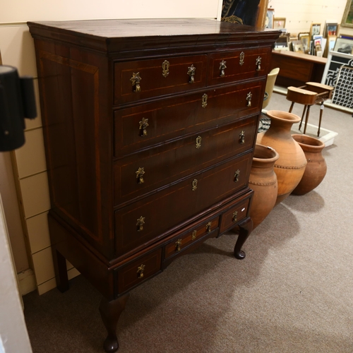 193 - A George III walnut chest on stand raised on cabriole legs, width 94cm, height 127cm