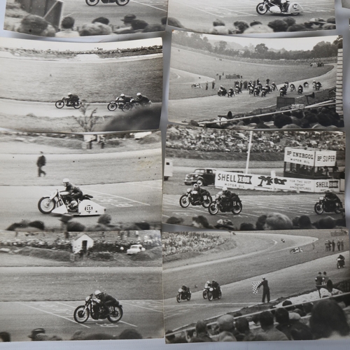 30 - MOTORSPORT INTEREST - a collection of 16 original Motorcycle racing photographs dated 2 Oct 1955, po... 