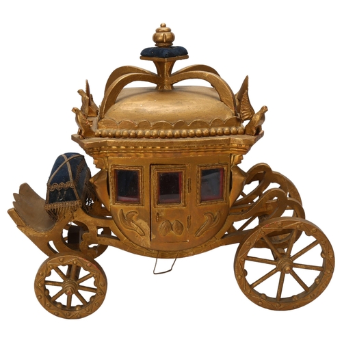 45 - ROYAL INTEREST - a scratch built wood and gold painted Coronation coach, originally from Coleman's M... 