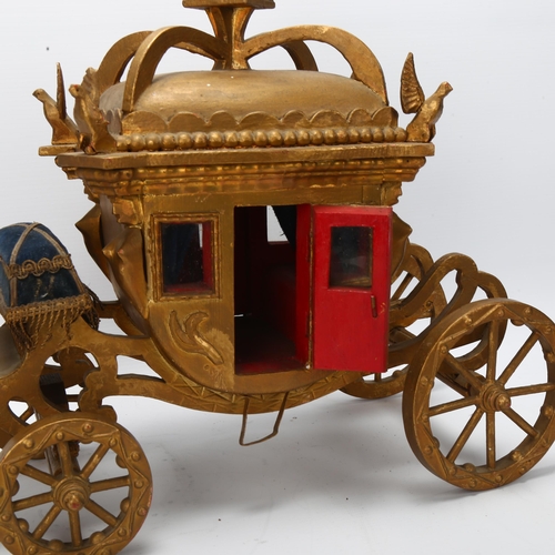 45 - ROYAL INTEREST - a scratch built wood and gold painted Coronation coach, originally from Coleman's M... 