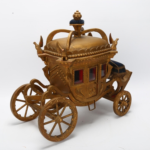 45 - ROYAL INTEREST - a scratch built wood and gold painted Coronation coach, originally from Coleman's M... 