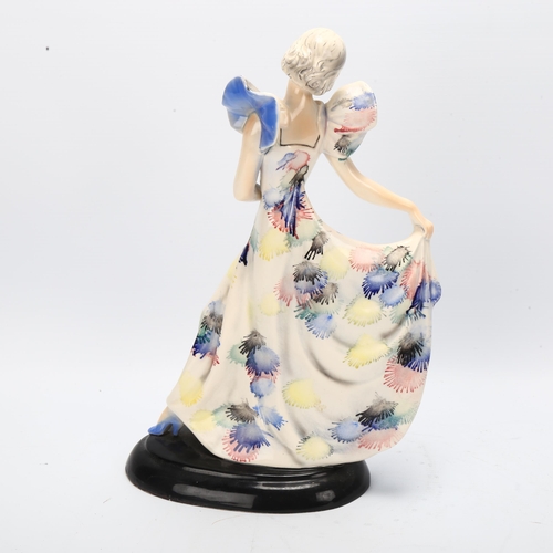 51 - Goebels, Germany an Art Deco ceramic figure of a dancer, makers mark under base and F.P. 101, height... 