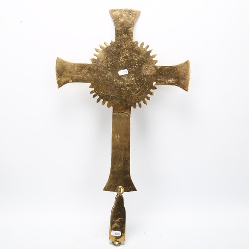 68 - A brass Coptic ceremonial cross, height 60cm