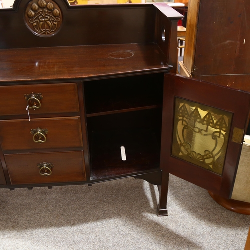 82 - A Liberty & Co Arts and crafts sideboard, manufactured circa 1900, mahogany with planished copper fi... 