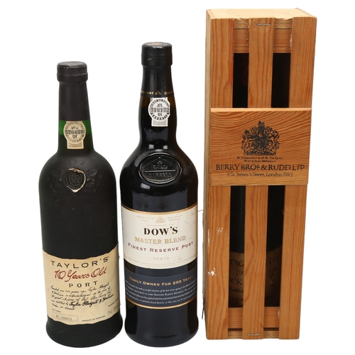 98 - 3 bottles of Port wine, Cockburn's 1970 Vintage Port, Dow's Master Blend, Taylor's 10 Year Old, (3)