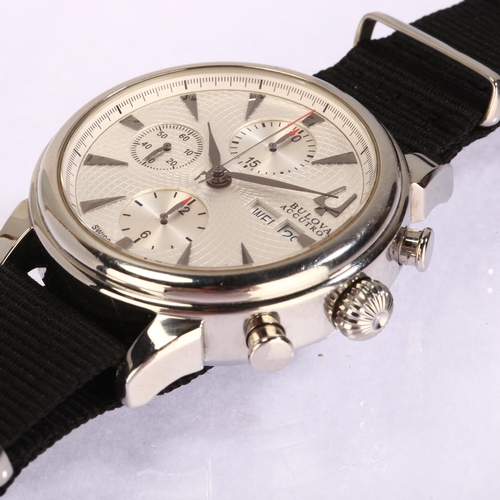 1008 - BULOVA - a stainless steel Accutron automatic calendar chronograph wristwatch, ref C869882, silvered... 