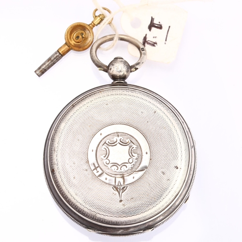 1054 - An early 20th century silver open-face key-wind pocket watch, by Kendal & Dent of London, Birmingham... 