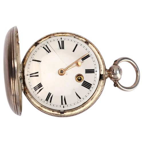 1063 - A 19th century silver full hunter verge key-wind pocket watch, by G Coules of Windsor, no. 5407, Lon... 