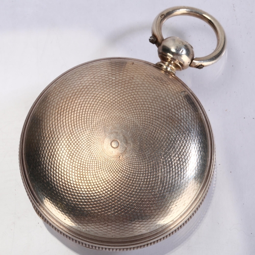 1063 - A 19th century silver full hunter verge key-wind pocket watch, by G Coules of Windsor, no. 5407, Lon... 