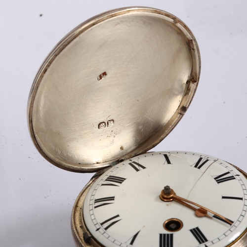 1063 - A 19th century silver full hunter verge key-wind pocket watch, by G Coules of Windsor, no. 5407, Lon... 