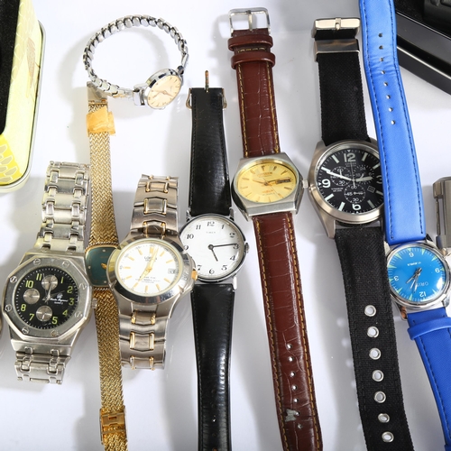 1074 - Various wristwatches, including Casio G-Shock, Fossil, Citizen etc