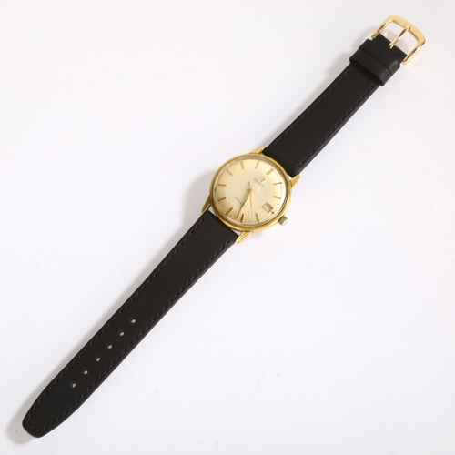 1075 - OMEGA - a gold plated stainless steel Seamaster automatic wristwatch, silvered dial with applied gil... 