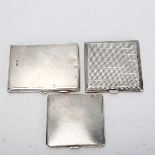 1448 - 3 various silver cigarette cases, 10.53oz gross