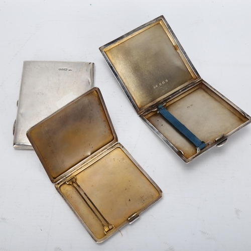 1448 - 3 various silver cigarette cases, 10.53oz gross