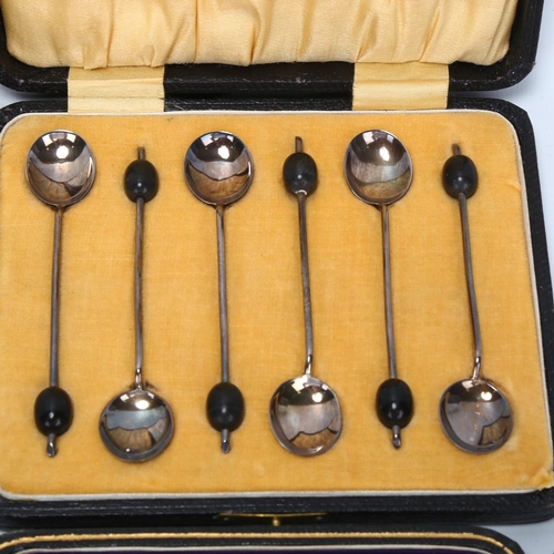 1472 - 4 cased sets of silver teaspoons