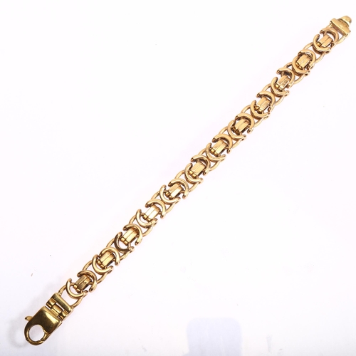 1138 - A heavy modern 9ct gold fancy link chain bracelet, maker BJF, Birmingham 2001, band width 10.6mm, le... 