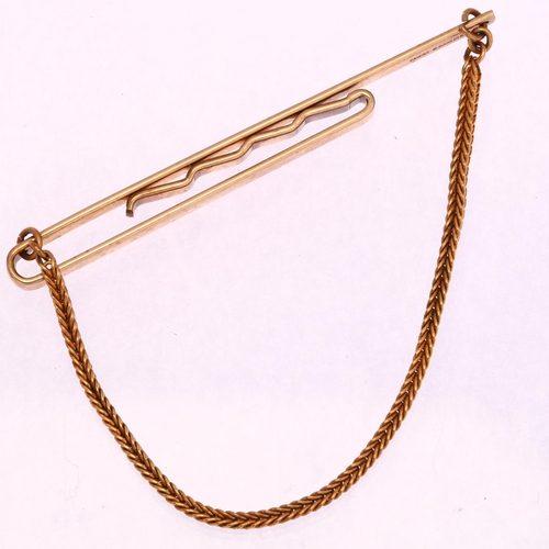 1183 - A mid-20th century 9ct gold tie clip, maker JG&S, Birmingham 1961, length 61.5mm, 6.6g