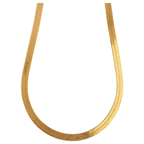 1185 - An Italian 9ct gold herringbone link chain necklace, length 46cm, 8.3g