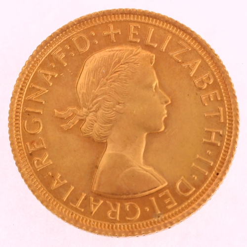 1222 - An Elizabeth II 1965 gold full sovereign coin, 7.9g