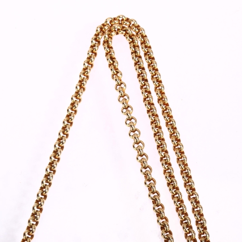 1238 - A 9ct gold belcher link chain necklace, length 66cm, 24g