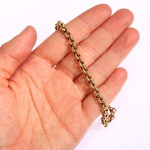 1238 - A 9ct gold belcher link chain necklace, length 66cm, 24g